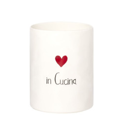 Portamestoli "in cucina" cuore rosso, 14x18cm Simple Day