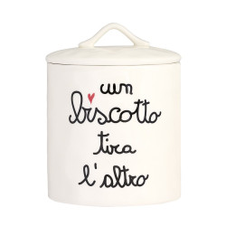 Barattolo ceramica h 21cm "un biscotto tira l'altro", Simple day