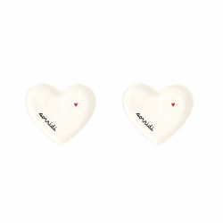 Piattino a cuore x tazze caffe set 2pz "sorridi", Simple Day