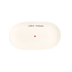 Piatto ovale fondo "ridere insieme", 23 x 12.5 x H 3 cm, Simple day