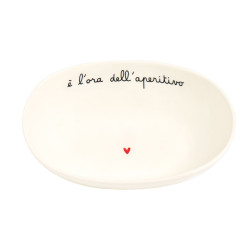 Coppetta ovale "E' l'ora dell'aperitivo", 20 x 13.5 x h 6 cm, Simple Day