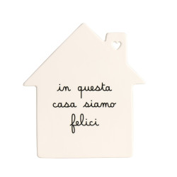 Sottopentola casa "in questa casa siamo felici" 22x22cm, Simple Day