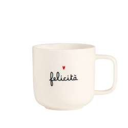 Mug "Felicità" gres porcellanato bianco, 400ml, Simple Day