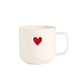 Mug bianca deco cuore rosso, 400ml, Simple Day