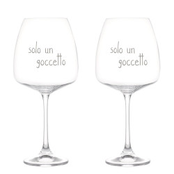 Set 2 Calici vino "solo un goccetto" 77cl, Simple Day