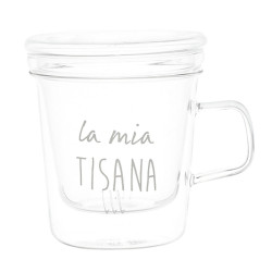 Tisaniera "La mia tisana" vetro borosilicato, 400ml, Simple day