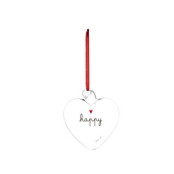 Decoro cuore "Happy" 11cm, Simple Day