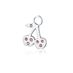 Charme mini ciliegie con cristalli
