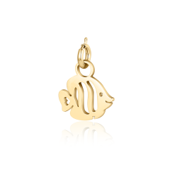 Charm acciaio oro mini pesce Brand
