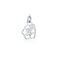 Charm acciaio mini fiore ibisco Brand