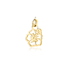 Charm acciaio oro mini fiore ibisco Brand