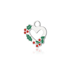 Mini charm cuore vischio acciaio Brand