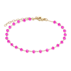 Cavigliera acciaio oro cristalli fuxia Brand