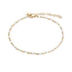 Cavigliera acciaio oro perline binache Brand