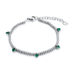 Bracciale sfere cuore verde Brand
