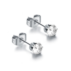 Orecchini punto luce bianco 4mm