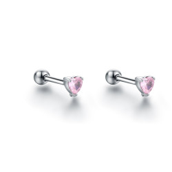 Orecchini cuore rosa Brand