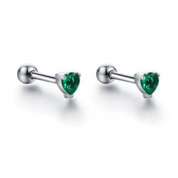 Orecchini cuore verde Brand