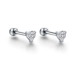 Orecchini cuore bianco Brand