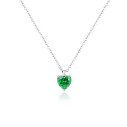 Collana acciaio cuore verde Brand