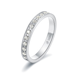 Anello tennis cristalli bianchi