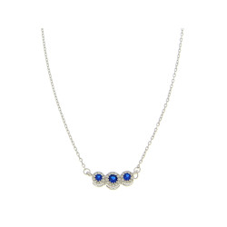 Girocollo argento 925 zirconi blu Medusa