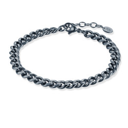 Bracciale catena acciaio nero Brand