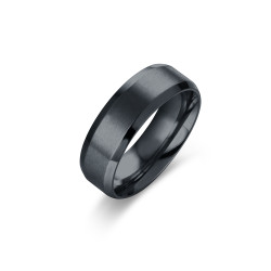Anello acciaio nero Brand