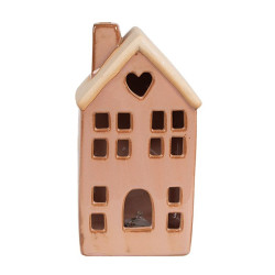 Casa Piccola con Led in ceramica color beige di Clayre & Eef