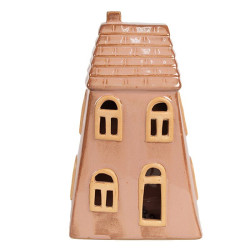 Casa Grande con Led in ceramica color beige di Clayre & Eef