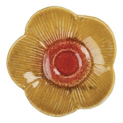Vassoio fiore in ceramica color giallo di Clayre & Eef