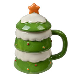 Tazza con coperchio Albero di Natale di Clayre & Eef