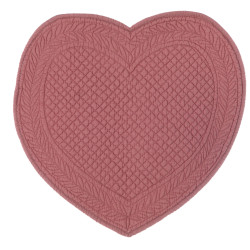 Tovaglietta a cuore salmone, 42x42 cm, Blanc Mariclò