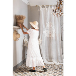 Tenda in lino, bianco, 140x290 cm, Blanc Mariclò