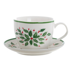 Tazza the con piattino vischio, Blanc Mariclò