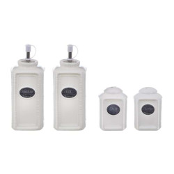 Set olio aceto sale pepe in ceramica, di Blanc Mariclò