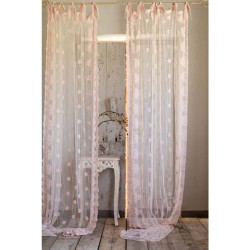 Tenda lacci rosa pizzo Blanc Mariclò