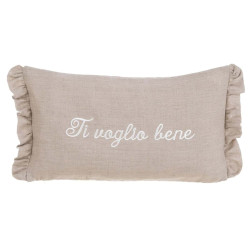 Cuscino beige "ti voglio bene"Blanc Mariclò
