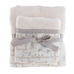 Coppia spugna avorio, Blanc Mariclò, 100% cotone, 420 gsm