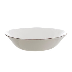 Insalatiera serie Atcina, bianco bordo tortora, Blanc Mariclò