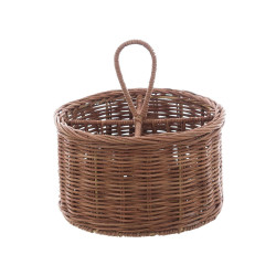 Cestino rattan porta posate 20x22 cm Blanc Mariclò
