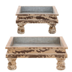 Vassoio in legno 32x30x12,5 cm, Blanc Mariclò