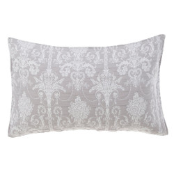 Copriguanciali 2pz Damasco grigio-tortora/bianco, Blanc Mariclò