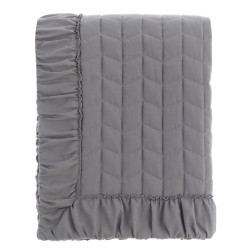 Trapunta matrimoniale melange grigio-verde, collezione Diamante Blanc Mariclo
