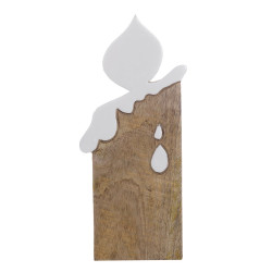 Candela in legno h 25 cm, Blanc Mariclò