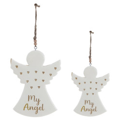 Decoro angelo variante Piccolo, h 16 cm, Blanc Mariclò