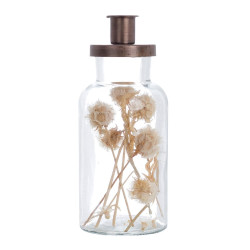 Portacandela con fiori essiccati Erbario d'Arte h.19 cm Blanc Mariclò