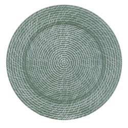 Sottopiatto verde in plastica, Blanc Mariclò, 32 cm