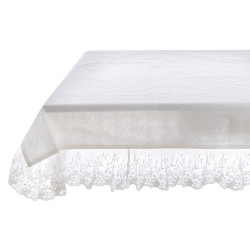 Tovaglia/copritavolo Dentelle, 140x140 cm + 15 cm gala, Blanc Mariclò