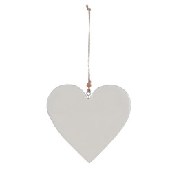 Decoro cuore 7x7 cm, legno mango, Blanc Mariclò